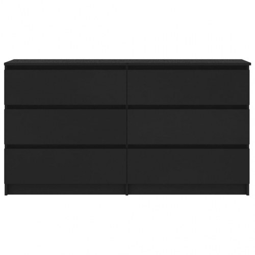 Skænk 140x35x76 cm konstrueret træ sort
