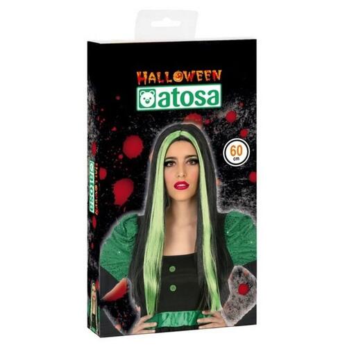 Paryk til Halloween 118189 (60 cm) Hvid Sort Grøn Grøn