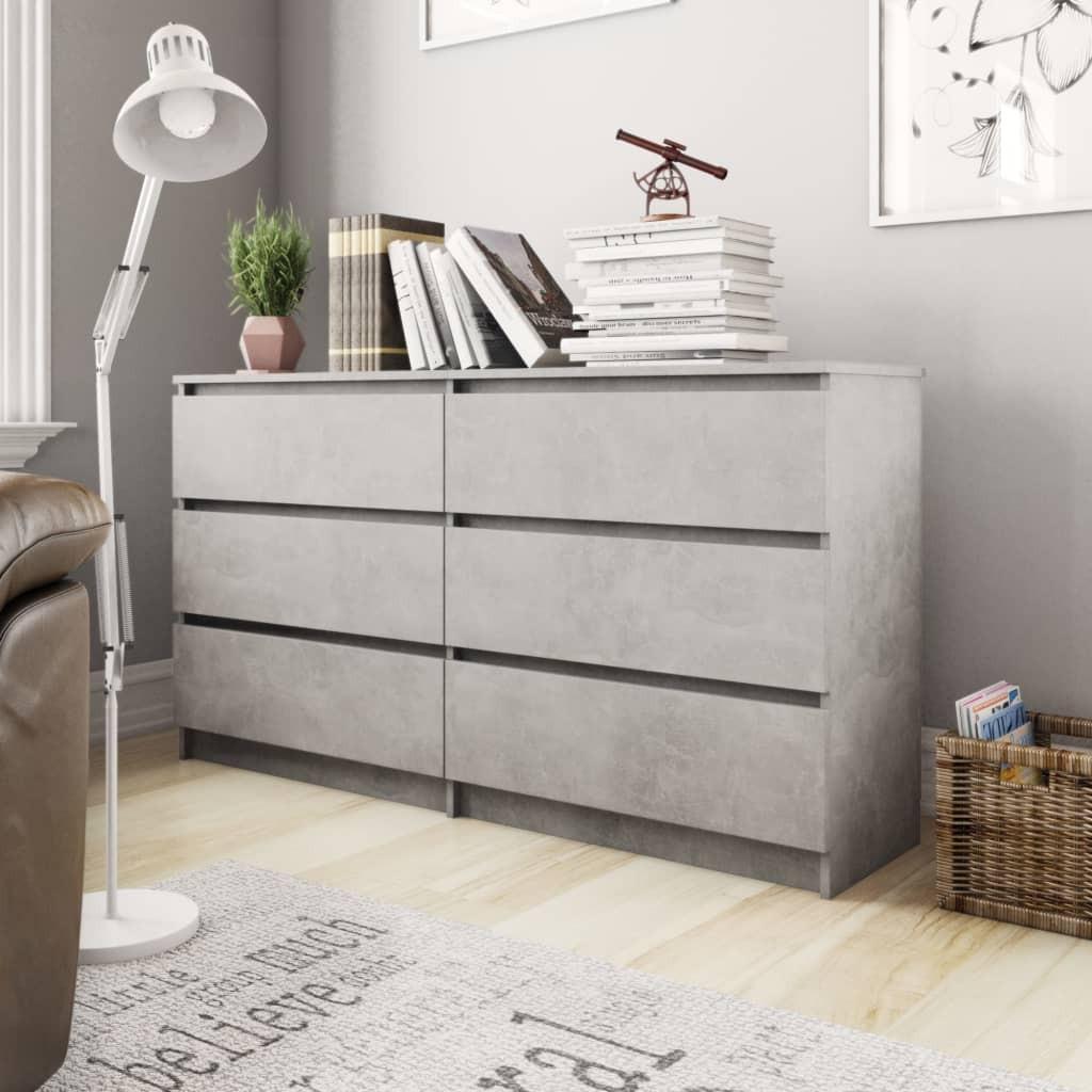 Skænk 140x35x76 cm konstrueret træ betongrå