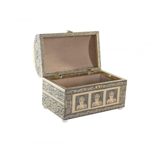 Smykkeskrin 25 × 15,5 × 18 cm - Champagne/Beige - træ og aluminium