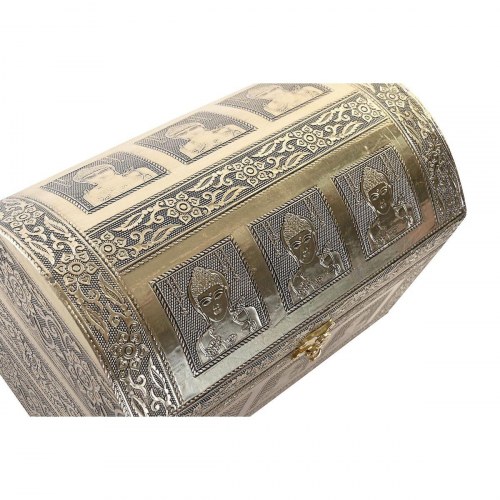 Smykkeskrin 25 × 15,5 × 18 cm - Champagne/Beige - træ og aluminium