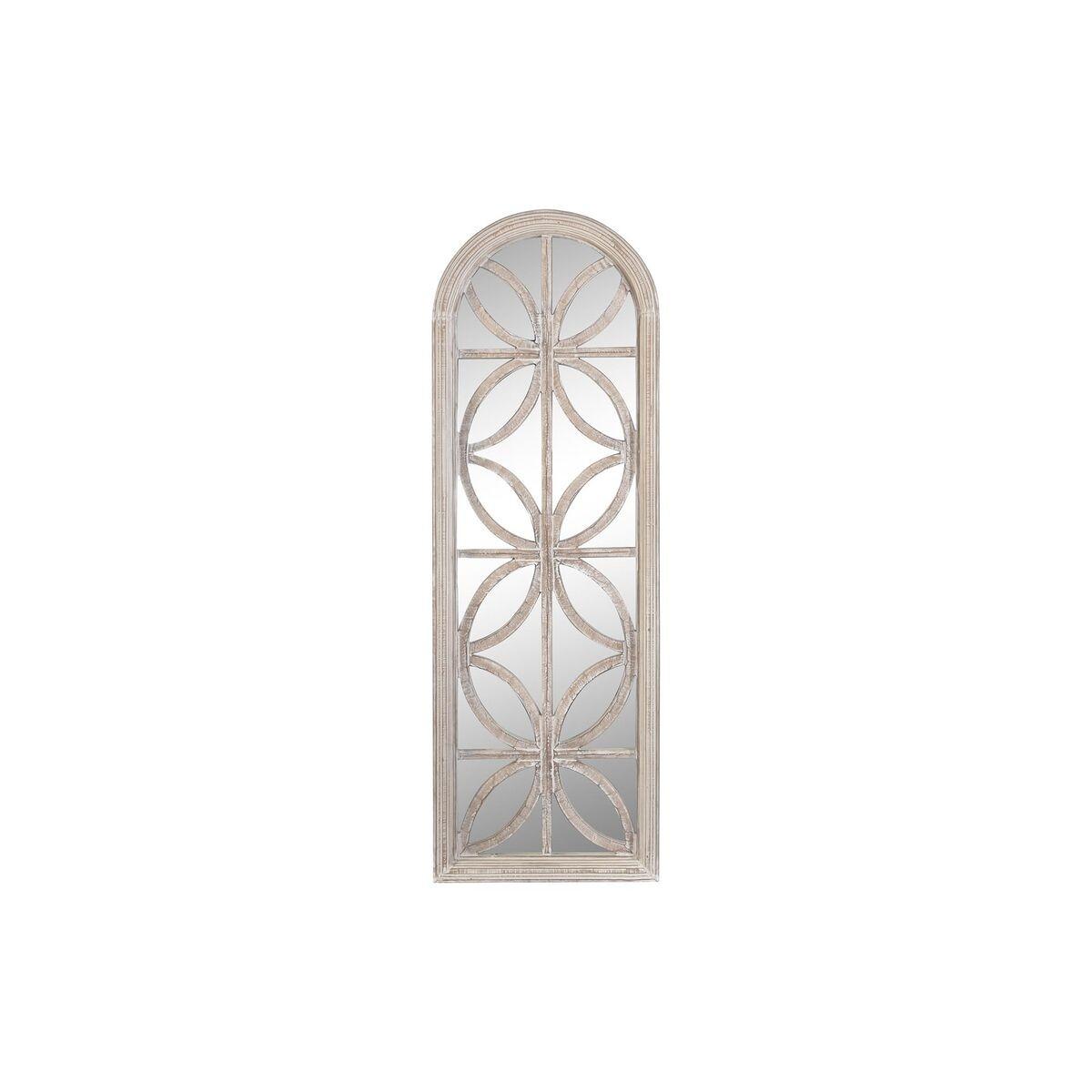 Vægspejl Krystal Hvid Træ MDF Afklædt (60 x 2,5 x 180 cm)