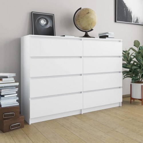 Skænk 140x35x99 cm konstrueret træ hvid