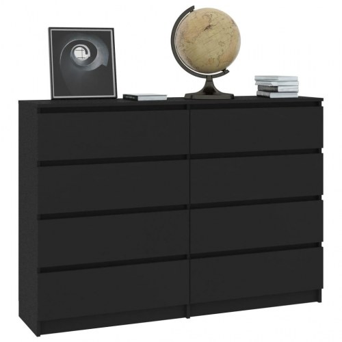 Skænk 140x35x99 cm konstrueret træ sort