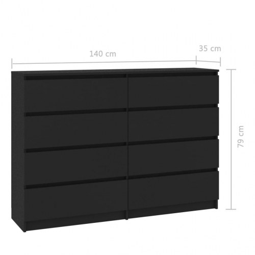 Skænk 140x35x99 cm konstrueret træ sort