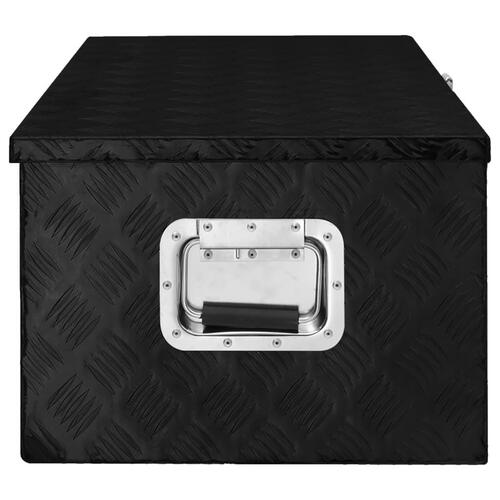 Opbevaringskasse 90x47x33,5 cm aluminium sort