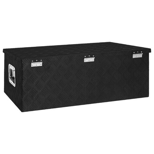 Opbevaringskasse 90x47x33,5 cm aluminium sort