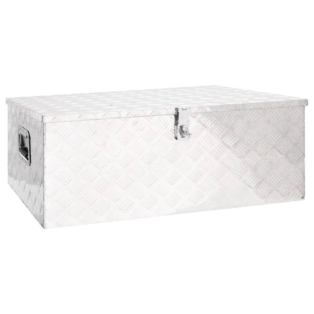 Opbevaringskasse 100x55x37 cm aluminium sølvfarvet