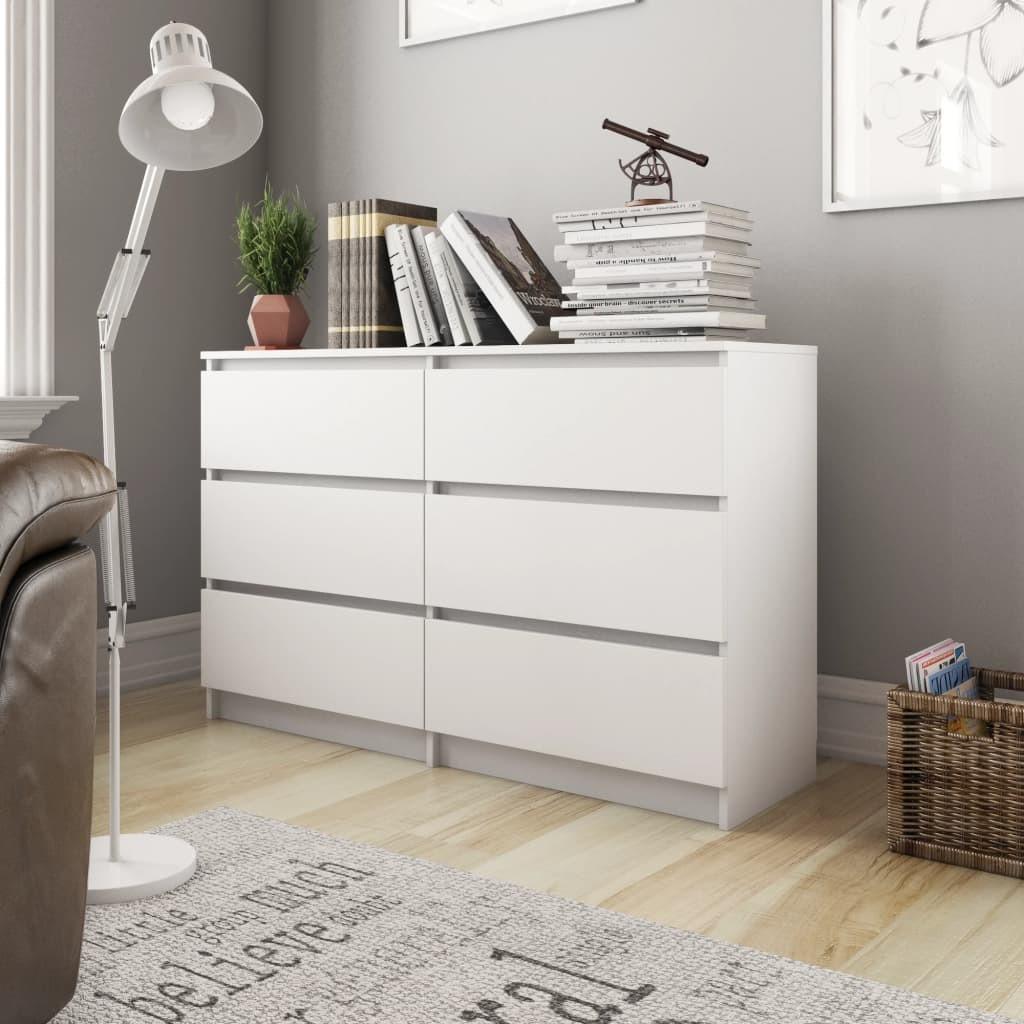 Skænk 120x35x76 cm konstrueret træ hvid
