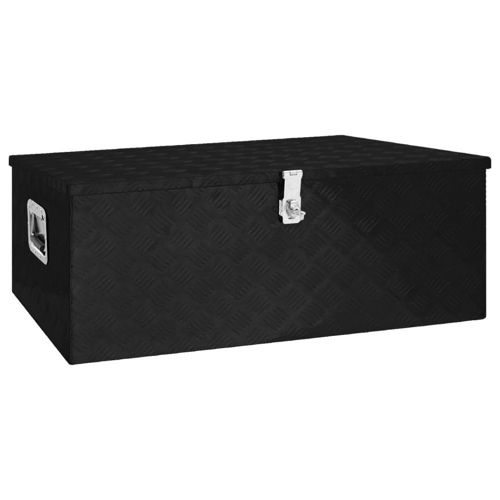Opbevaringskasse 100x55x37 cm aluminium sort
