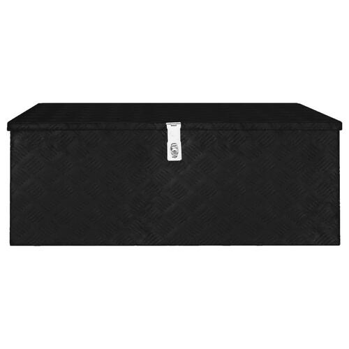 Opbevaringskasse 100x55x37 cm aluminium sort