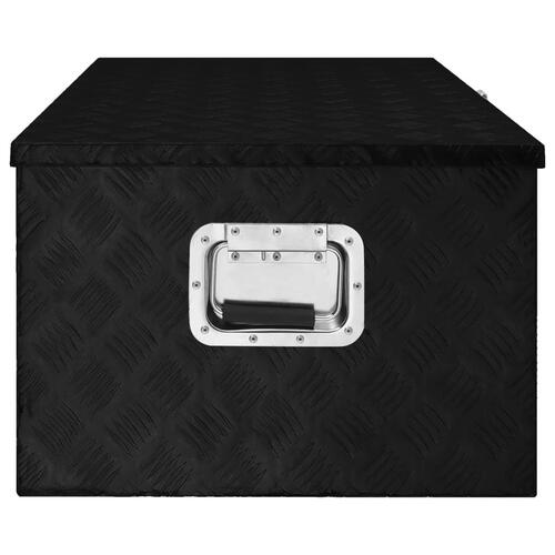 Opbevaringskasse 100x55x37 cm aluminium sort