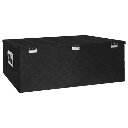 Opbevaringskasse 100x55x37 cm aluminium sort