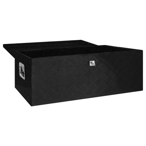 Opbevaringskasse 100x55x37 cm aluminium sort
