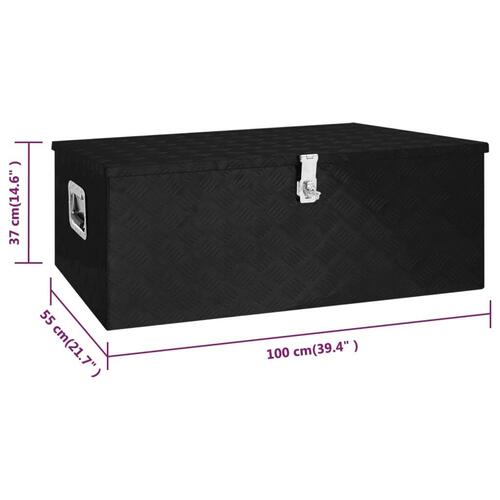 Opbevaringskasse 100x55x37 cm aluminium sort