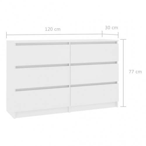 Skænk 120x35x76 cm konstrueret træ hvid