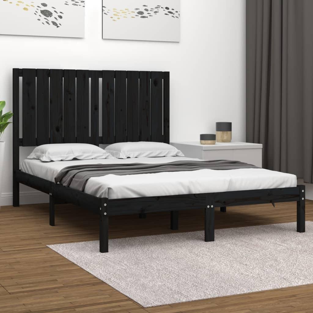 Sengeramme 120x190 cm Small Double massivt træ sort
