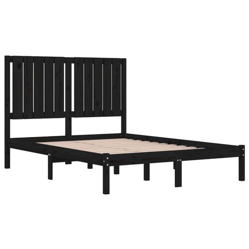 Sengeramme 120x200 cm massivt fyrretræ sort