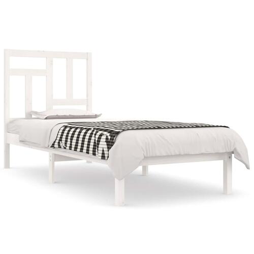 Sengeramme 75x190 cm Small Single massivt træ hvid
