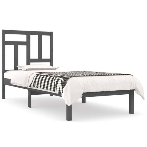 Sengeramme 100x200 cm massivt fyrretræ grå