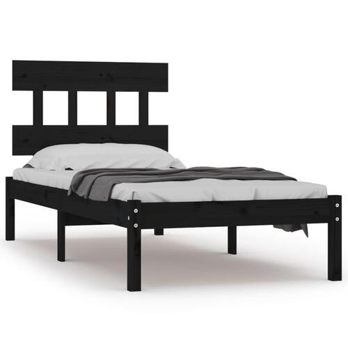 Sengeramme 75x190 cm Small Single massivt træ sort