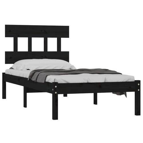 Sengeramme 75x190 cm Small Single massivt træ sort