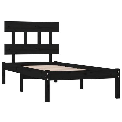 Sengeramme 75x190 cm Small Single massivt træ sort