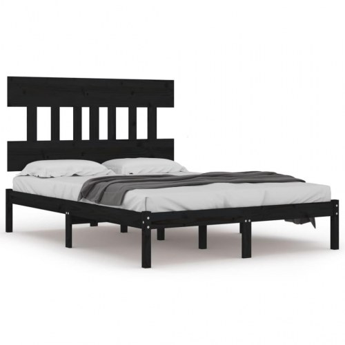 Sengeramme 120x190 cm Small Double massivt træ sort