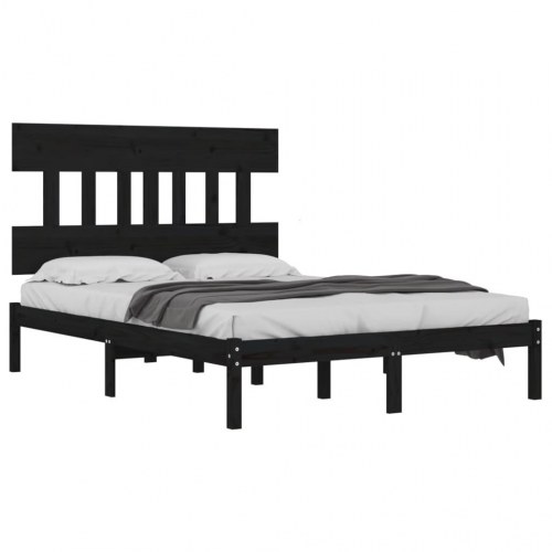 Sengeramme 120x190 cm Small Double massivt træ sort