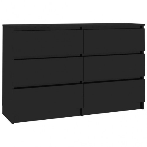 Skænk 120x35x76 cm konstrueret træ sort højglans