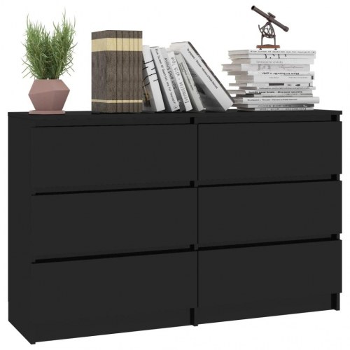 Skænk 120x35x76 cm konstrueret træ sort højglans