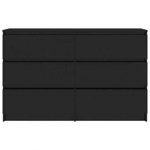Skænk 120x35x76 cm konstrueret træ sort højglans
