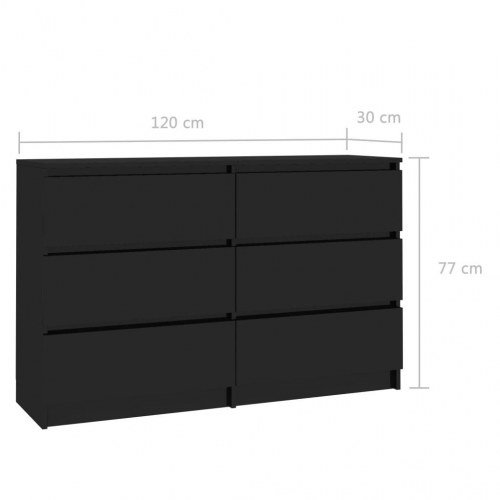 Skænk 120x35x76 cm konstrueret træ sort højglans
