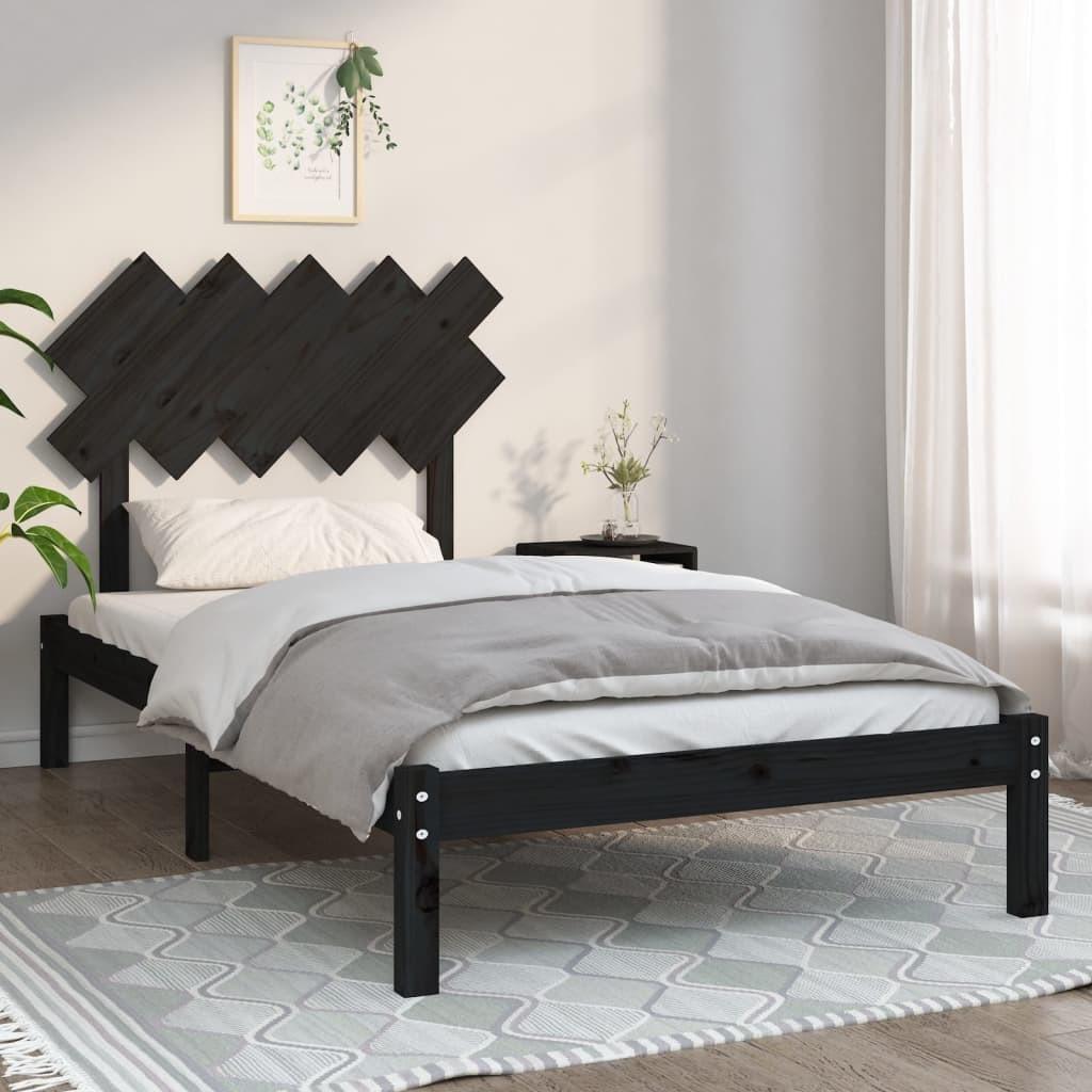Sengeramme 100x200 cm massivt træ sort