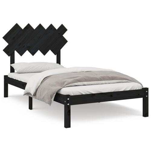 Sengeramme 100x200 cm massivt træ sort