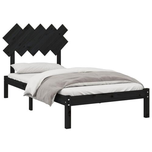 Sengeramme 100x200 cm massivt træ sort