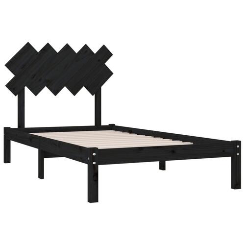 Sengeramme 100x200 cm massivt træ sort