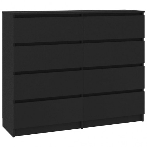 Skænk med skuffer 120 x 35 x 99 cm konstrueret træ sort