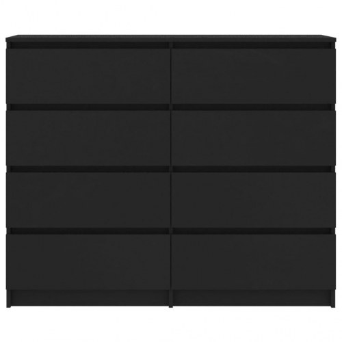 Skænk med skuffer 120 x 35 x 99 cm konstrueret træ sort
