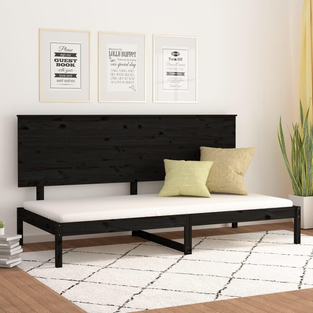 Daybed 90x200 cm massivt fyrretræ sort