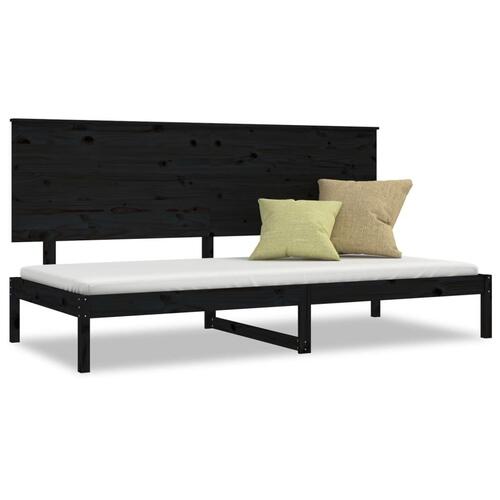Daybed 90x200 cm massivt fyrretræ sort