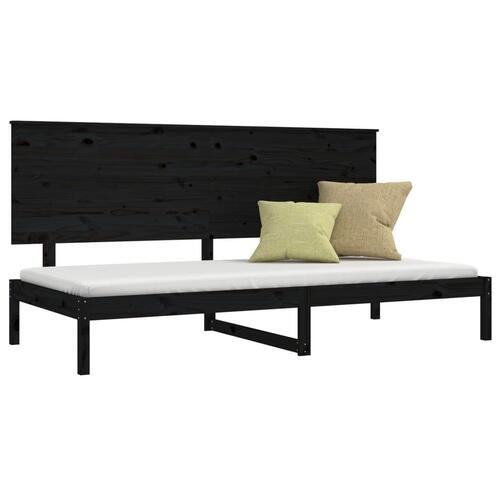 Daybed 90x200 cm massivt fyrretræ sort
