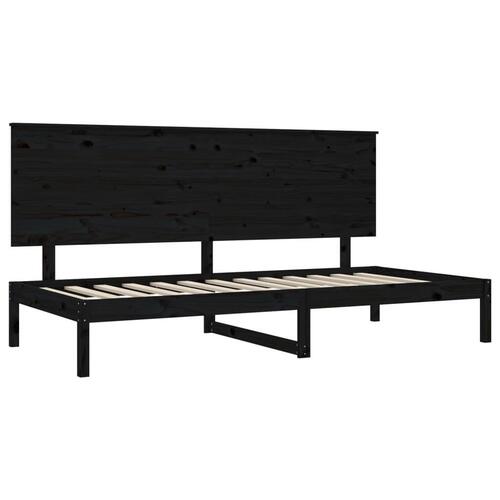 Daybed 90x200 cm massivt fyrretræ sort