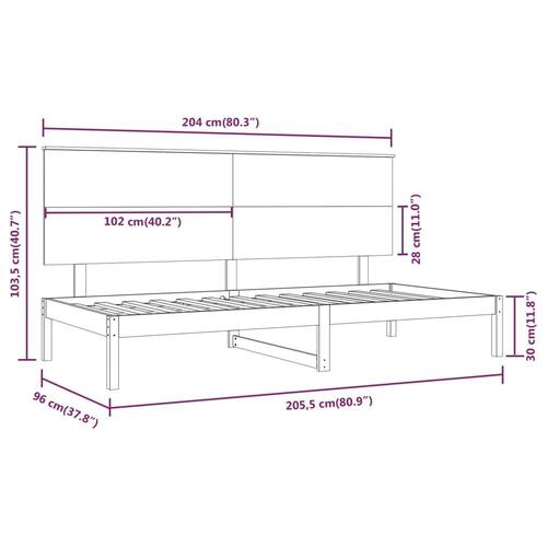 Daybed 90x200 cm massivt fyrretræ sort