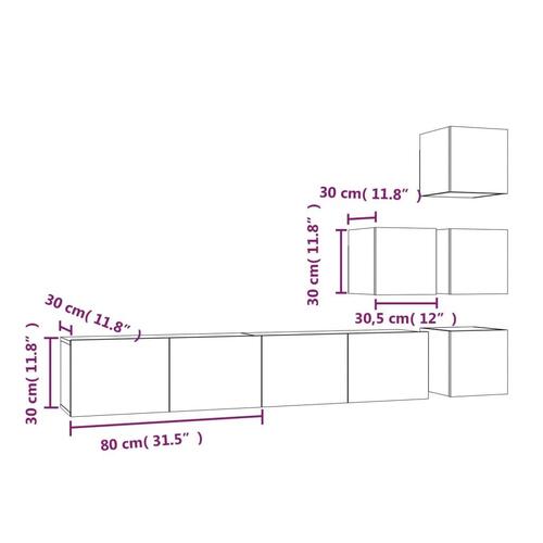 Væghængt tv-bord 37x37x72 cm konstrueret træ grå sonoma-eg