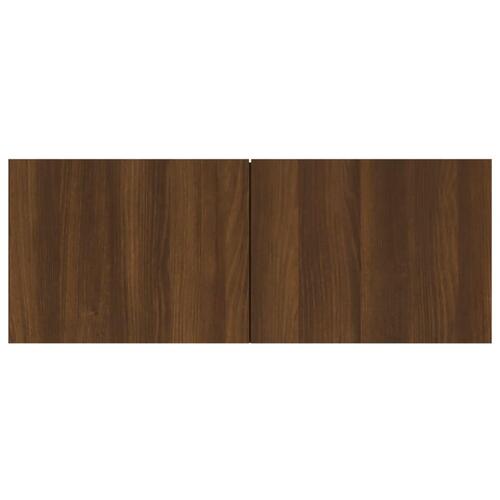 Væghængt tv-bord 37x37x72 cm konstrueret træ brun egetræsfarve