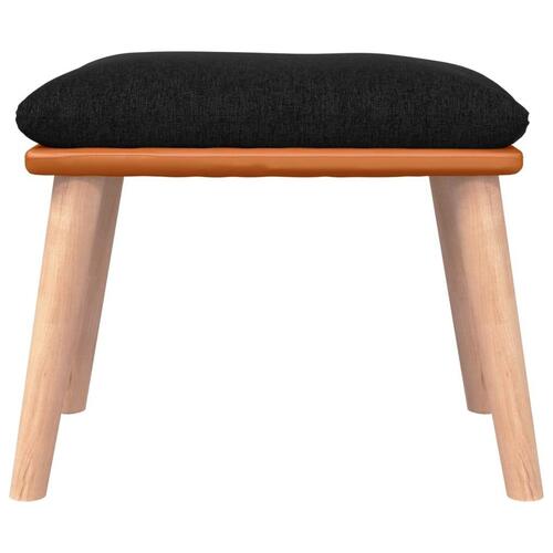 Fodskammel 45x29,5x35 cm stof og kunstlæder sort