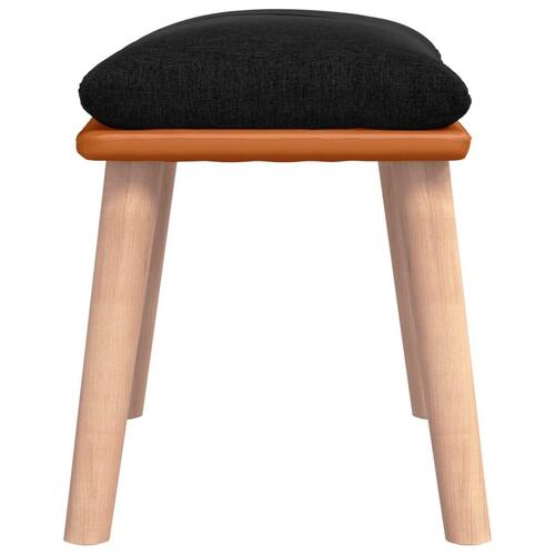 Fodskammel 45x29,5x35 cm stof og kunstlæder sort