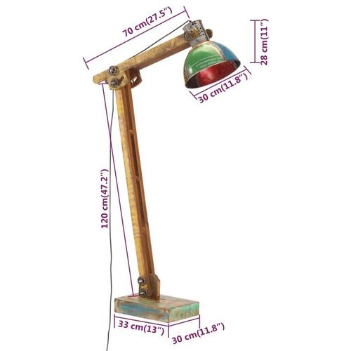 Gulvlampe E27 flerfarvet