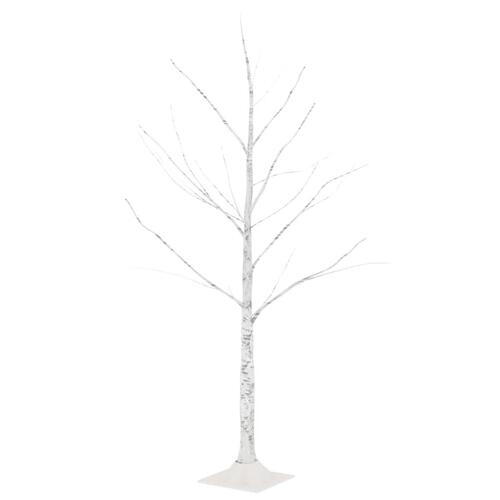 LED-birketræ 120 cm 48 LED'er varmt hvidt lys hvid